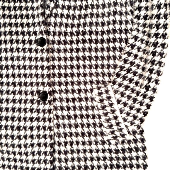 Magaschoni Houndstooth Sweater Coat Faux Fur Medium Black White - Picture 9 of 16